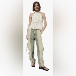 Zara Color block parachute pants NEW